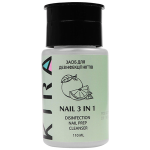 Kira Nails 3 in 1 - средство для снятия липкого слоя, дезинфекции и обезжиривания, 110 мл, Объем: 110 мл