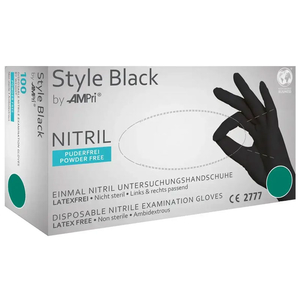 Перчатки нитрил неопудренные нестерильные Style Black 100 шт, L, Размер: L