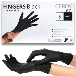 Перчатки нитриловые CEROS Black 100 шт, S