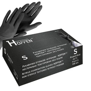 Рукавички нітрилові HOFFEN Black S 3,5 г