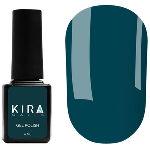 Гель-лак Kira Nails №128 (темно-зелений, емаль), 6 мл