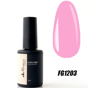 Molekula Euro Fiber Gel - Pink- моделирующий гель-база (розовый полупрозрачный), 12 мл, Цвет: Pink