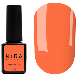 Гель-лак Kira Nails №107 (морквяний, емаль, неоновий), 6 мл