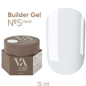 Гель для наращивания Valeri Builder Gel Clear 5, 15 мл, Объем: 15 мл, Цвет: 5