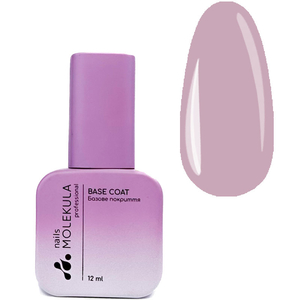 Molekula Rubber Base Nude - Cover- камуфляжная база (приглушенно-розовый, эмаль), 12 мл, Цвет: Cover
