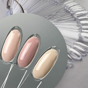 Типсы на кольце 50 шт прозрачные, миндаль с дополнительным бортиком