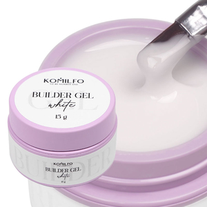 Гель для нарощування Komilfo Builder Gel White 15 г, Об`єм: 15 г, Колір: White
