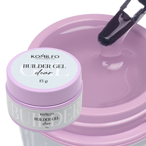 Гель для нарощування Komilfo Builder Gel Clear 15 г, Об`єм: 15 г, Колір: Clear