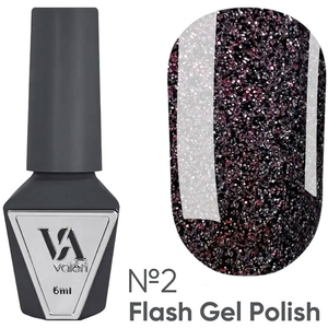 Гель-лак светоотражающий Valeri Flash №02 (серебристо-розовый), 6 мл, Цвет: 02