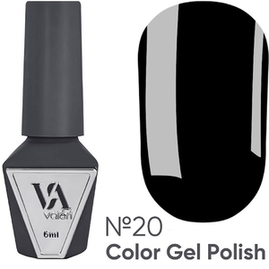 Гель-лак Valeri №020 (черный, эмаль), 6 мл