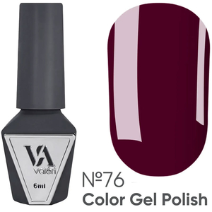 Гель-лак Valeri №076 (бордовый, эмаль), 6 мл