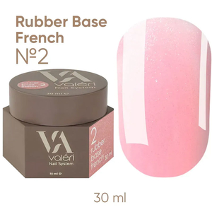 Valeri French base №002 (светло-розовый с серебристым микроблеском), 30 мл, Объем: 30 мл, Цвет: 002