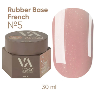 Valeri French base №005 (бежево-розовый с золотистым микроблеском), 30 мл, Объем: 30 мл, Цвет: 005