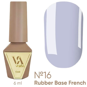 Valeri French base №016 (светлый серо-лиловый, эмаль), 6 мл, Объем: 6 мл, Цвет: 016