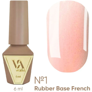 Valeri French base №001 (светло-розовый с золотистым микроблеском), 6 мл, Объем: 6 мл, Цвет: 001