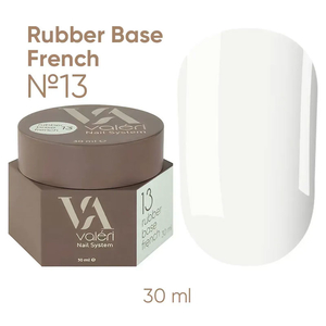 Valeri French base №013 (молочний, емаль), 30 мл, Об`єм: 30 мл, Колір: 013