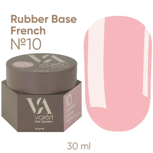 Valeri French base №010 (ніжно-рожевий, емаль), 30 мл, Об`єм: 30 мл, Колір: 010