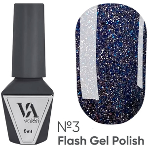 Гель-лак світловідбивний Valeri Flash №03 (сріблясто-блакитний), 6 мл, Колір: 03