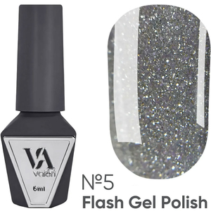 Гель-лак світловідбивний Valeri Flash №05 (сріблястий), 6 мл, Колір: 05