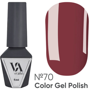 Гель-лак Valeri №070 (приглушений червоно-коричневий, емаль), 6 мл