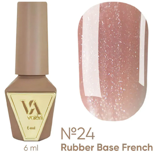 Valeri French base №024 (коричнево-бежевий із золотистим мікроблиском), 6 мл, Об`єм: 6 мл, Колір: 024