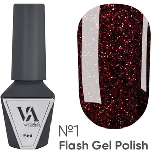 Гель-лак світловідбивний Valeri Flash №01 (червоний), 6 мл, Колір: 01