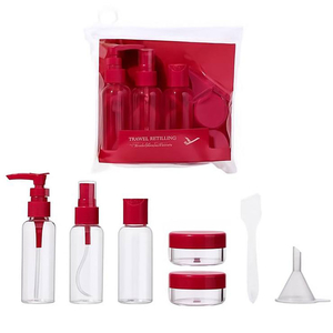 Дорожный набор емкостей для косметики 5 шт, Малиновый