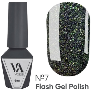Гель-лак світловідбивний Valeri Flash №07 (зелений), 6 мл, Колір: 07