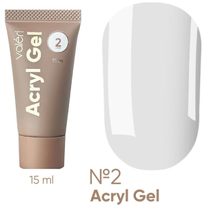 Акрил-гель Valeri Acryl Gel №02 Прозорий 15 мл, Об`єм: 15 мл
, Колір: 02