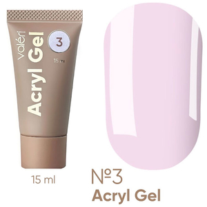 Акрил-гель Valeri Acryl Gel №03 Біло-рожевий 15 мл, Об`єм: 15 мл
, Колір: 03