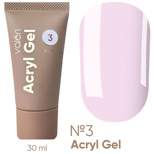 Акрил-гель Valeri Acryl Gel №03 Біло-рожевий 30 мл, Об`єм: 30 мл
, Колір: 03