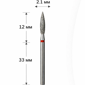 Фреза алмазна DANNY №16 полум'я з червоною насічкою 023R (подовжена)