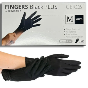 Рукавички нітрилові CEROS Black PLUS розмір М 5 г, Розмір: М