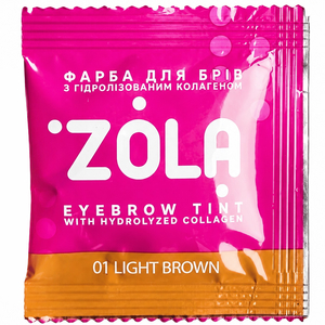 Краска для бровей с коллагеном ZOLA Eyebrow Tint With Collagen 01 Light brown в саше+окислитель, 5 мл, Объем: 5 мл, Цвет: 01 Light brown