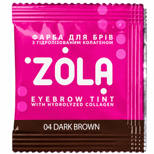 Краска для бровей с коллагеном ZOLA Eyebrow Tint With Collagen 04 Dark Brown в саше+окислитель, 5 мл, Объем: 5 мл, Цвет: 04 Dark brown