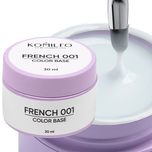 Френч база Komilfo Color Base French 001 HEMA/TPO free 30 мл (гель-банка), Об`єм: 30 мл (банка), Колір: 001