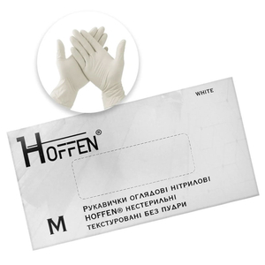Перчатки нитриловые HOFFEN Golden Touch White M