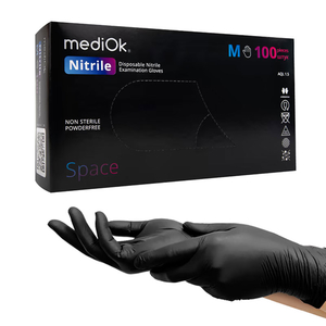 Перчатки нитриловые MediOk Black 100 шт, M, Размер: M