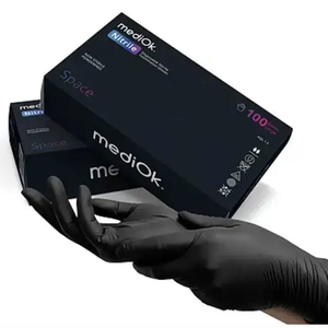 Перчатки нитриловые MediOk Black 100 шт, XS, Размер: XS