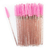 Щіточка для брів та вій пряма, рожева, глітерна ручка, 50 шт., Колір: 002