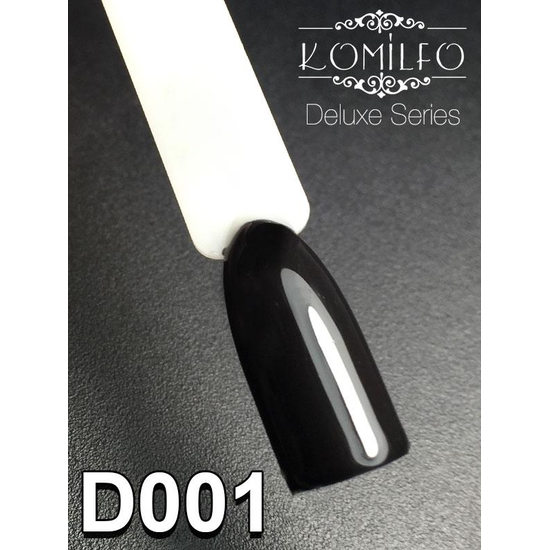 Гель-лак Komilfo Deluxe Series D001 (чорний, емаль), 8 мл2
