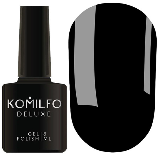 Гель-лак Komilfo Deluxe Series D001 (чорний, емаль), 8 мл