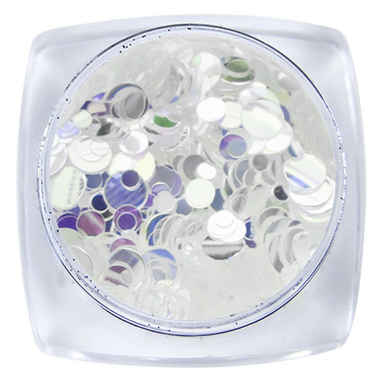 Komilfo диско дизайн №014, круги, прозрачные, хамелеон, 1, 2 и 3 мм, (1 г), Цвет: 014