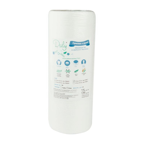 Салфетки в рулоне 30*30, 40г/м2, 100 шт, сетка Doily, Структура: Сетка, Размер: 30x30, Фасовка: в рулоне