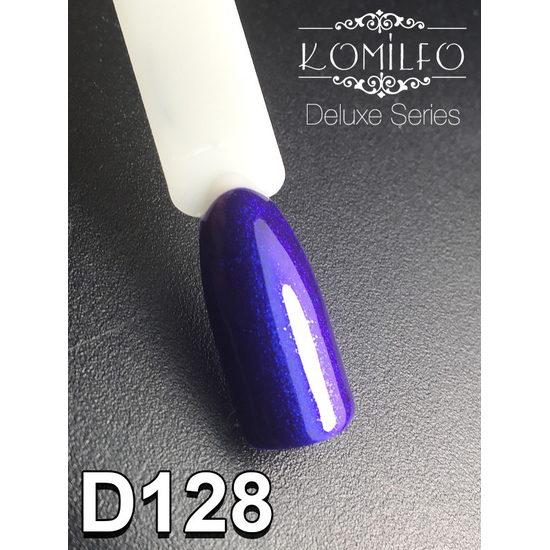 Гель-лак Komilfo Deluxe Series D128 (синий с шиммером), 8 мл2