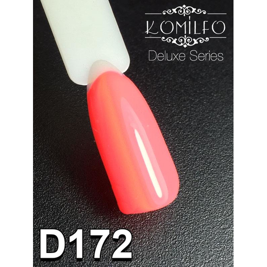 Гель-лак Komilfo Deluxe Series D172 (яркий, насыщенный оранжево-коралловый, неоновый), 8 мл2