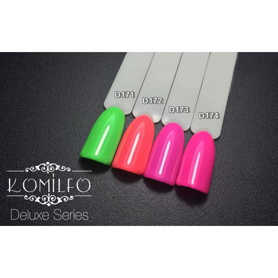 Гель-лак Komilfo Deluxe Series D173 (яркий, насыщенный розовый, неоновый), 8 мл3