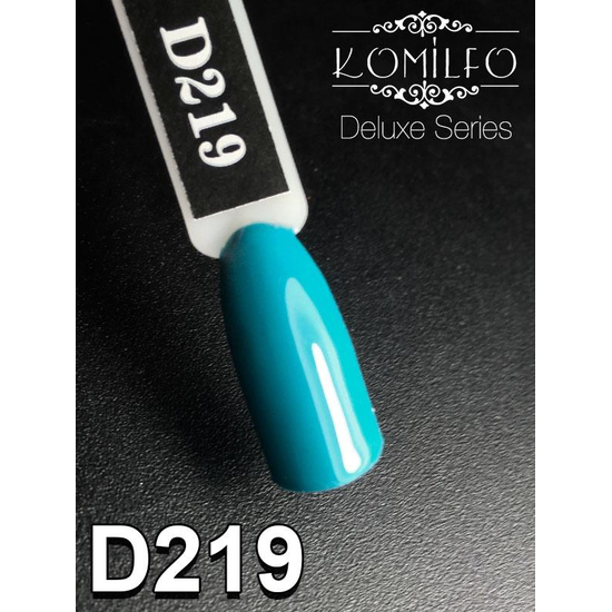 Гель-лак Komilfo Deluxe Series D219 (приглушенный, бирюзово-синий, эмаль), 8 мл2