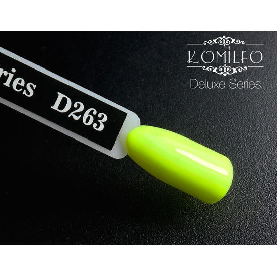 Гель-лак Komilfo Deluxe Series D263 (яркий салатовый, эмаль), 8 мл2