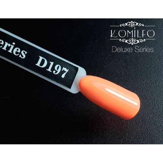 Гель-лак Komilfo Deluxe Series D197 (яркий морковный, эмаль), 8 мл2